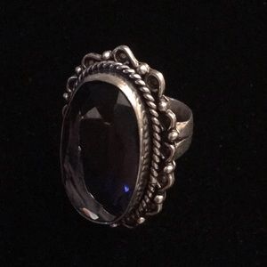 Sterling Crystal Amethyst Ring